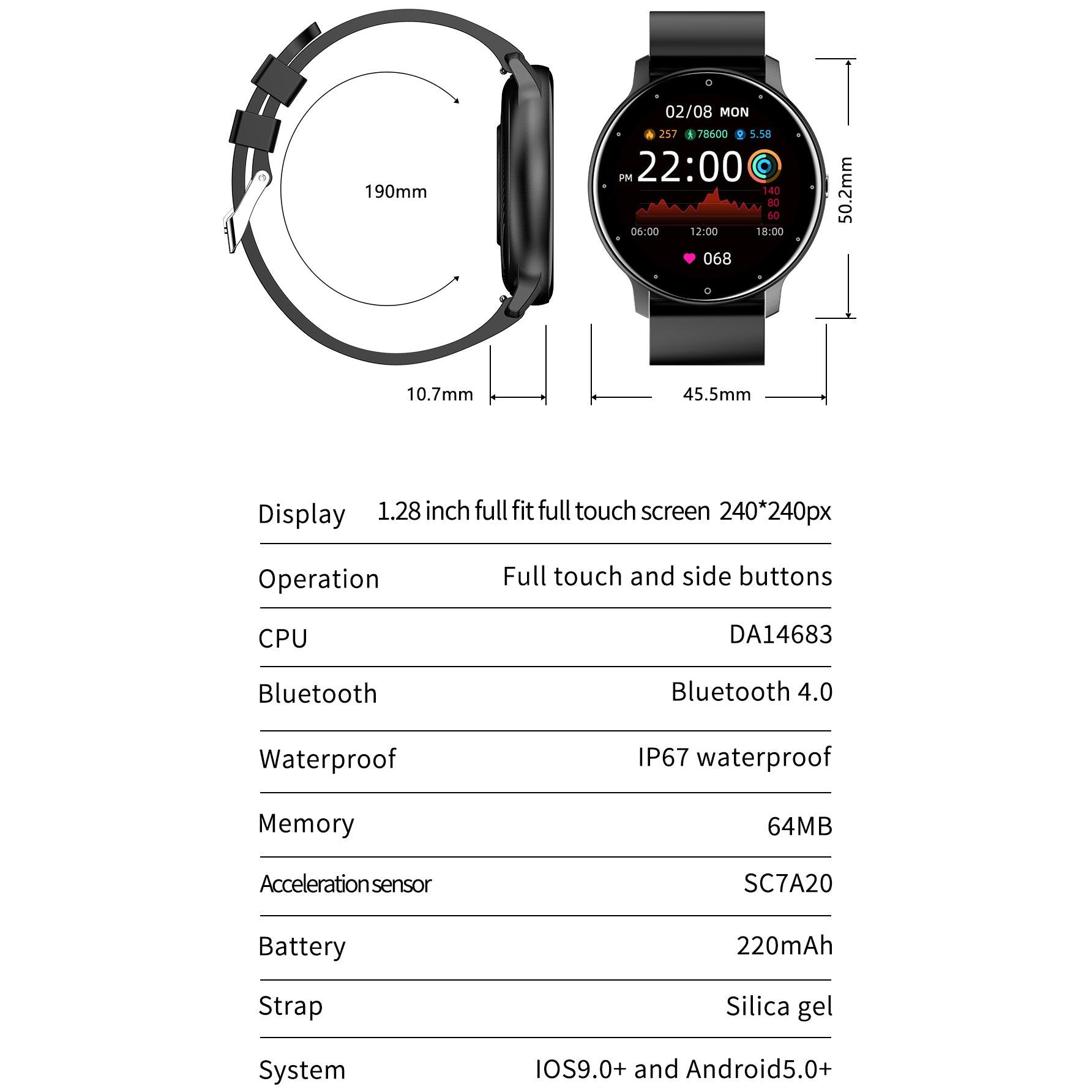 LIGE Wristwatch Fashion Fitness Tracker Smart Watch