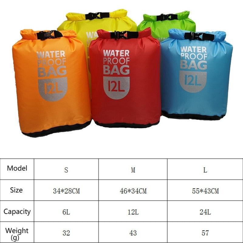 Waterproof Dry Bag Sack 6L/12L/24L for Swimming Rafting Kayaking Boating Outdoors