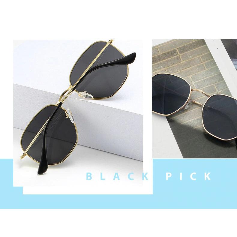 Vintage Sunglasses | Unisex Square Metal Frame Sunglasses