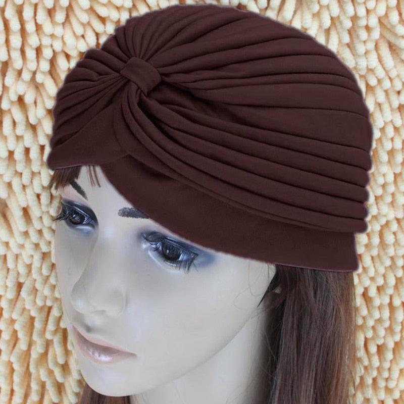 Women Swimming Cap Adjustable Long Hair Ears Turban Pleated Fabric Headwear Bathing Hat Yoga Caps