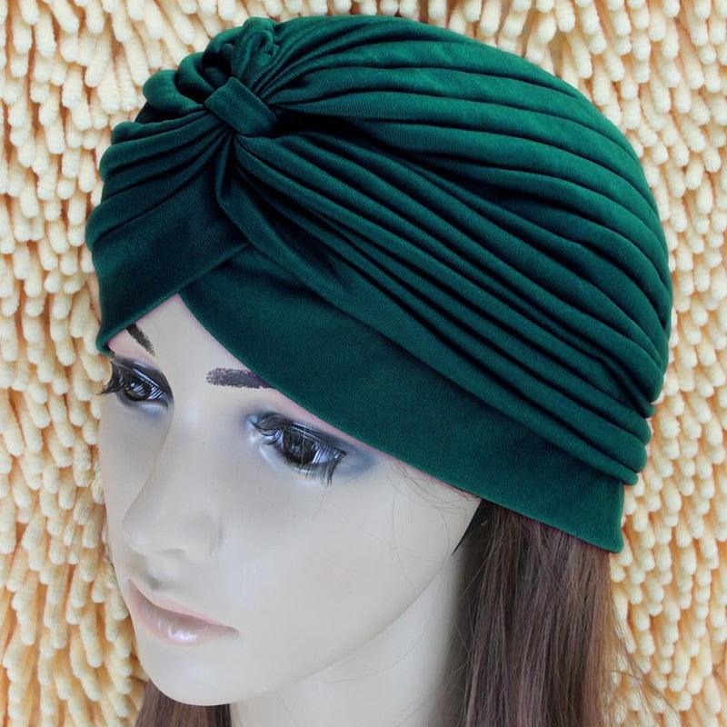 Women Swimming Cap Adjustable Long Hair Ears Turban Pleated Fabric Headwear Bathing Hat Yoga Caps