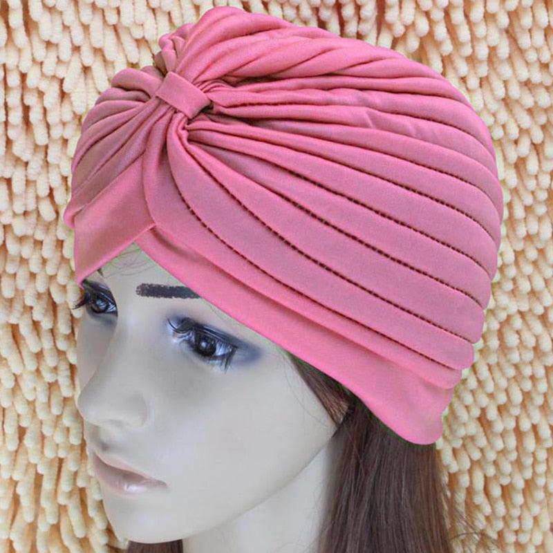 Women Swimming Cap Adjustable Long Hair Ears Turban Pleated Fabric Headwear Bathing Hat Yoga Caps