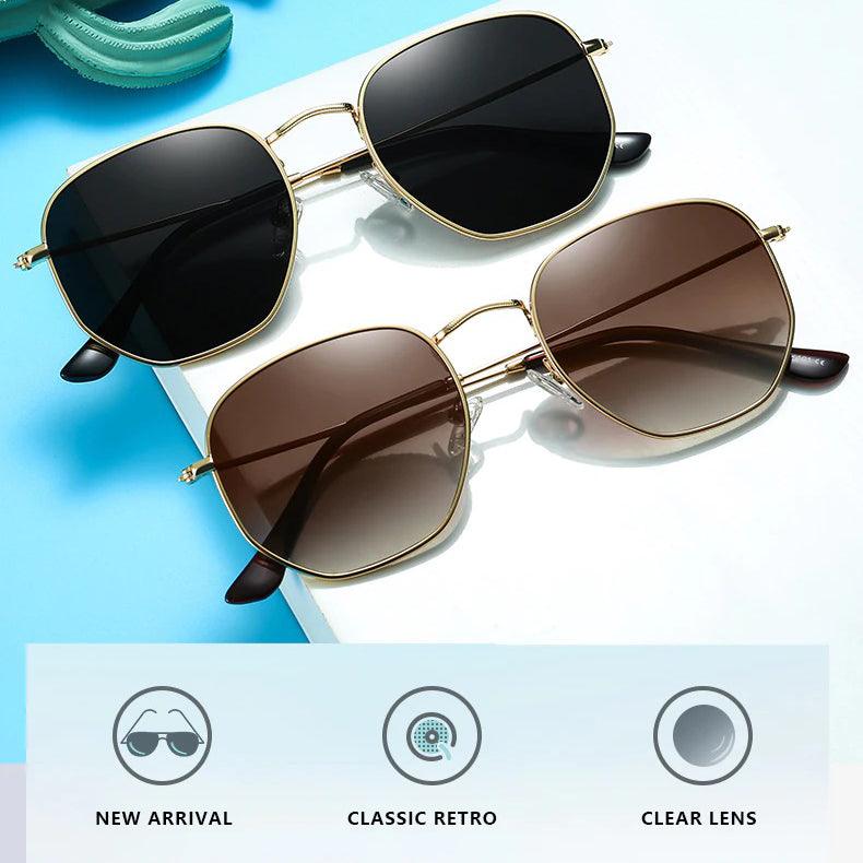 Vintage Sunglasses | Unisex Square Metal Frame Sunglasses