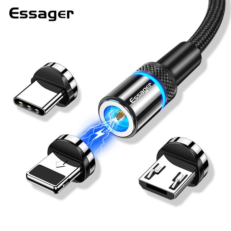 Essager Magnetic Charger Micro USB Type C Cable for iPhone Samsung Android