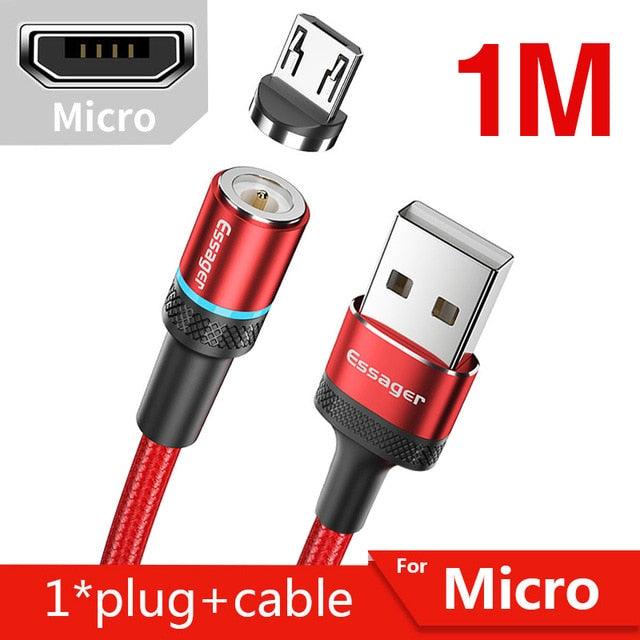 Essager Magnetic Charger Micro USB Type C Cable for iPhone Samsung Android