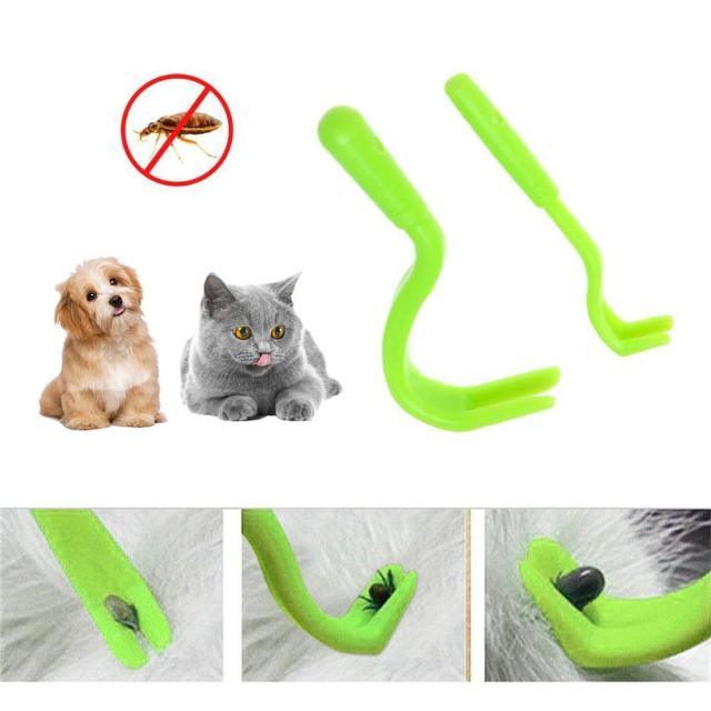 Pets Tick Removal Tool 2PCS  Dual Teeth Tick Twistered Cats Dogs Cleaning Supplies Mites Twist Hook Remover Hook Pet Supplies
