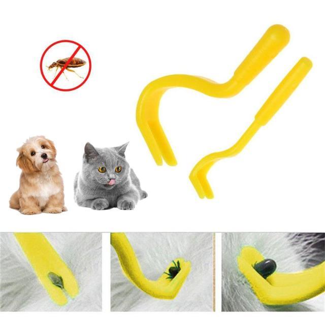 Pets Tick Removal Tool 2PCS  Dual Teeth Tick Twistered Cats Dogs Cleaning Supplies Mites Twist Hook Remover Hook Pet Supplies