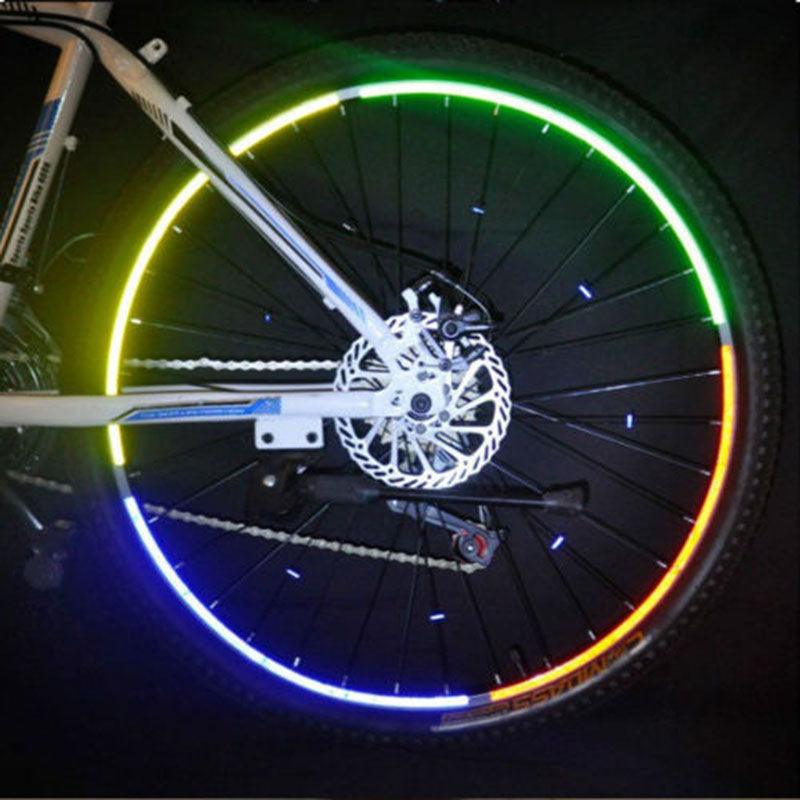 Mountain Bike Bicycle Wheel Rim Spoke 12Pcs Mount Clip Tube Warning Light Bike Strip Reflector Reflective