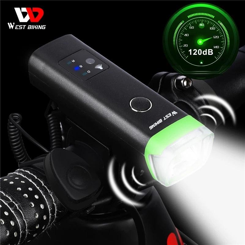 WEST BIKING Front Bicycle Light USB Rechargeable LED Bike Light Waterproof Cycling Headlight Climbing Safety Flashlight Lamps