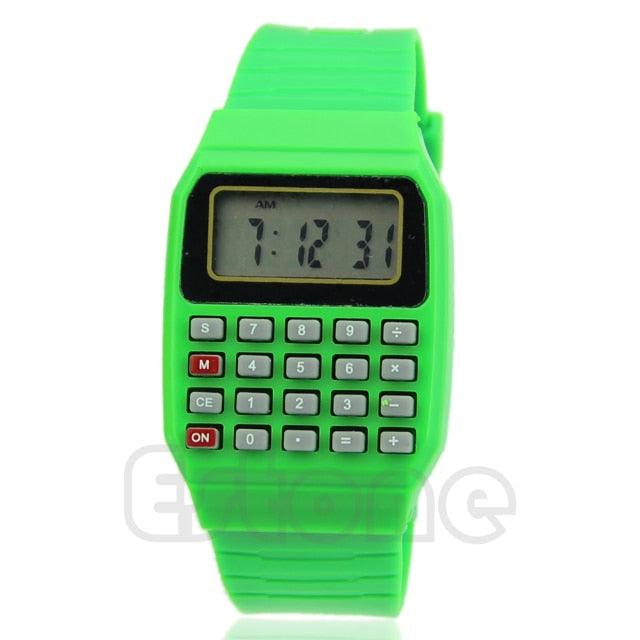 Fad Children Silicone Wrist Watch Multi-Purpose Date Kids Electronic Calculator