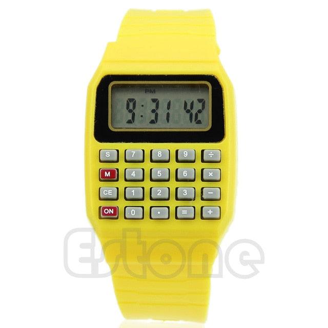 Fad Children Silicone Wrist Watch Multi-Purpose Date Kids Electronic Calculator