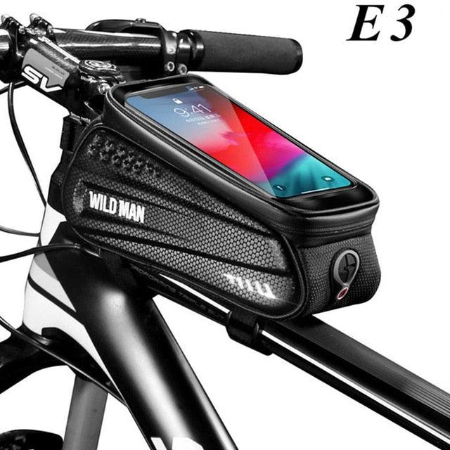 WILD MAN Rainproof MTB Bicycle Bag Cycling Frame Front Top Tube Touchscreen Phone Bag Reflective|  Phone Case Bike Accessories