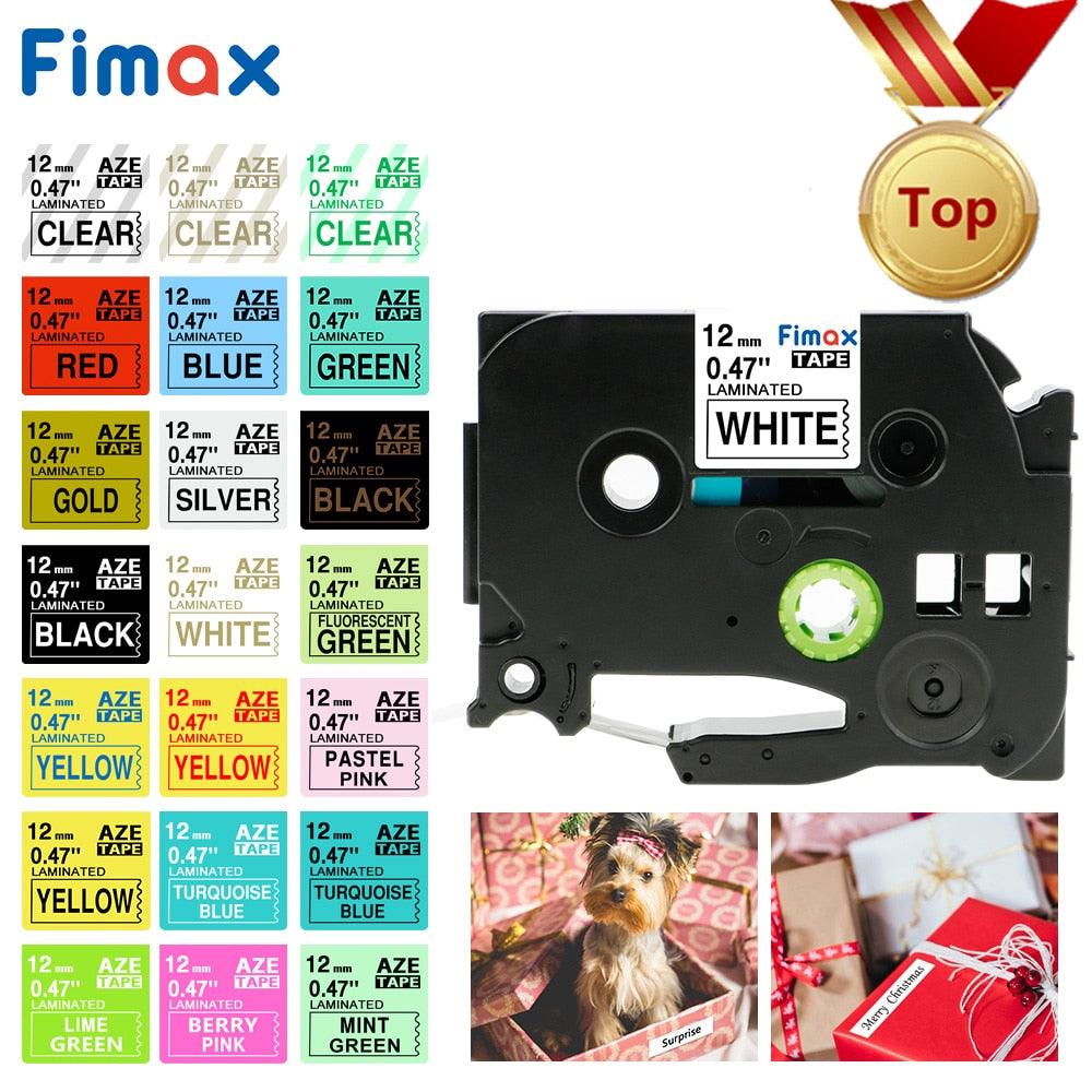 Fimax Label Tape 31 Colors 231 1PCS TZ231 431 531 631 12mm | Printer Tape for Black on White Label Maker Laminated Tape T1000