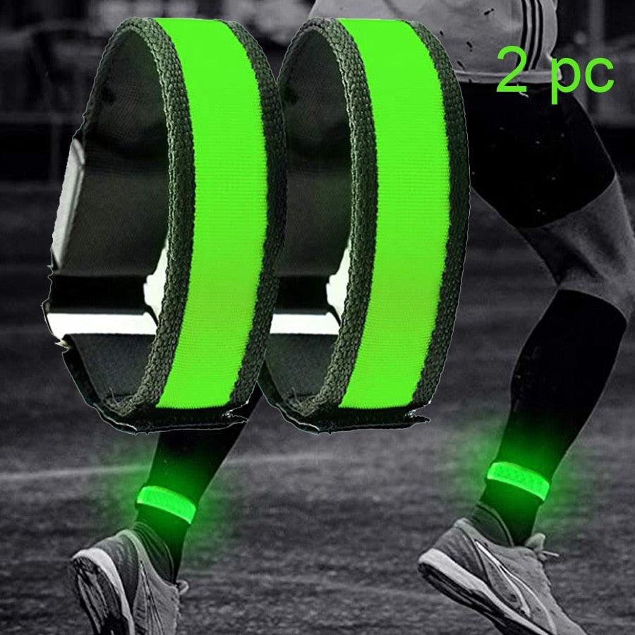 Running Light for Runners (2 Pack) Rechargeable Sports LED Wristbands, Adjustable Glowing Bracelets for Runners Joggers Cyclists Riding Safety Bike Bicycle