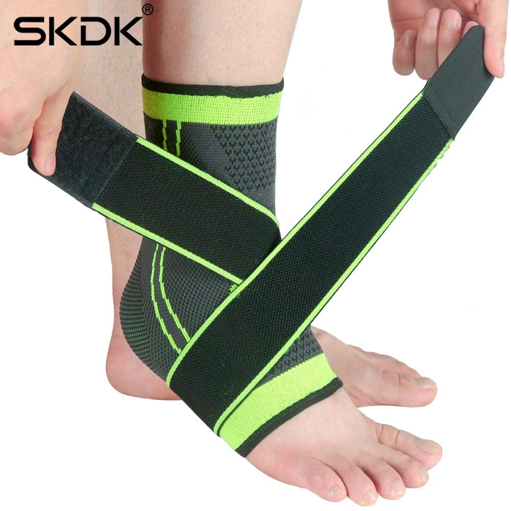 SKDK Pressurized Ankle Support 1PC 3D for Sports Gym Badminton | Ankle Brace Protector with Strap Belt Elastic