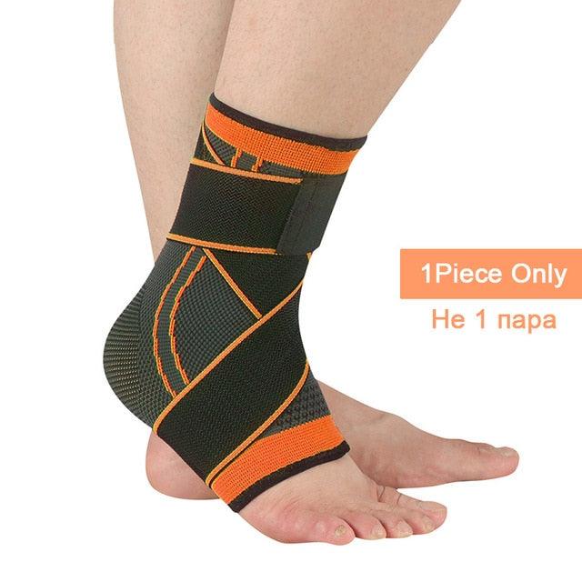 SKDK Pressurized Ankle Support 1PC 3D for Sports Gym Badminton | Ankle Brace Protector with Strap Belt Elastic