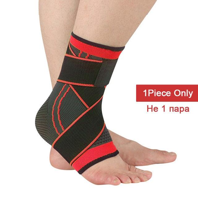 SKDK Pressurized Ankle Support 1PC 3D for Sports Gym Badminton | Ankle Brace Protector with Strap Belt Elastic