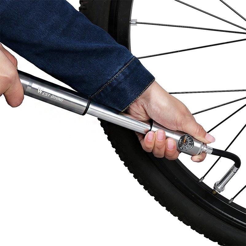 WESTBIKING Hand Air Pump for Bicycles with Pressure Gauge