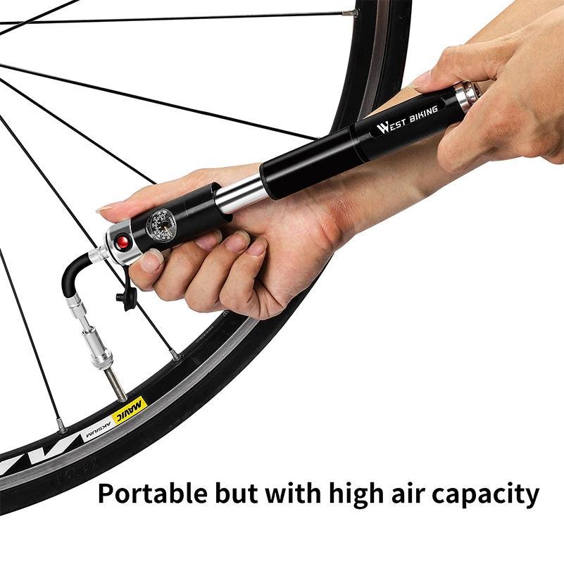 WESTBIKING Hand Air Pump for Bicycles with Pressure Gauge