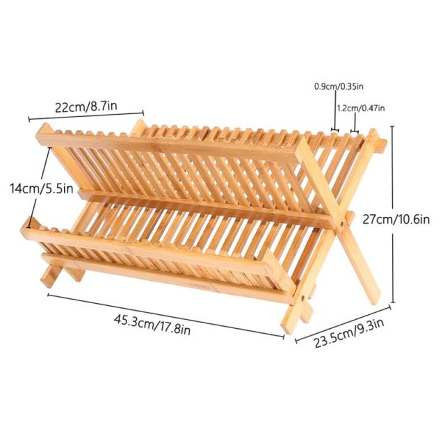 Wooden Bamboo Plate Rack Miguel