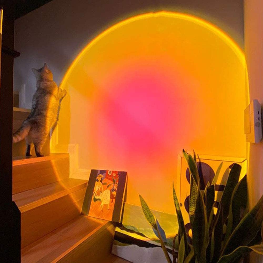 Sunset Lamp Projection Light LED Lights for Bedroom Night Light 180 Degree LED Projection Lamp
