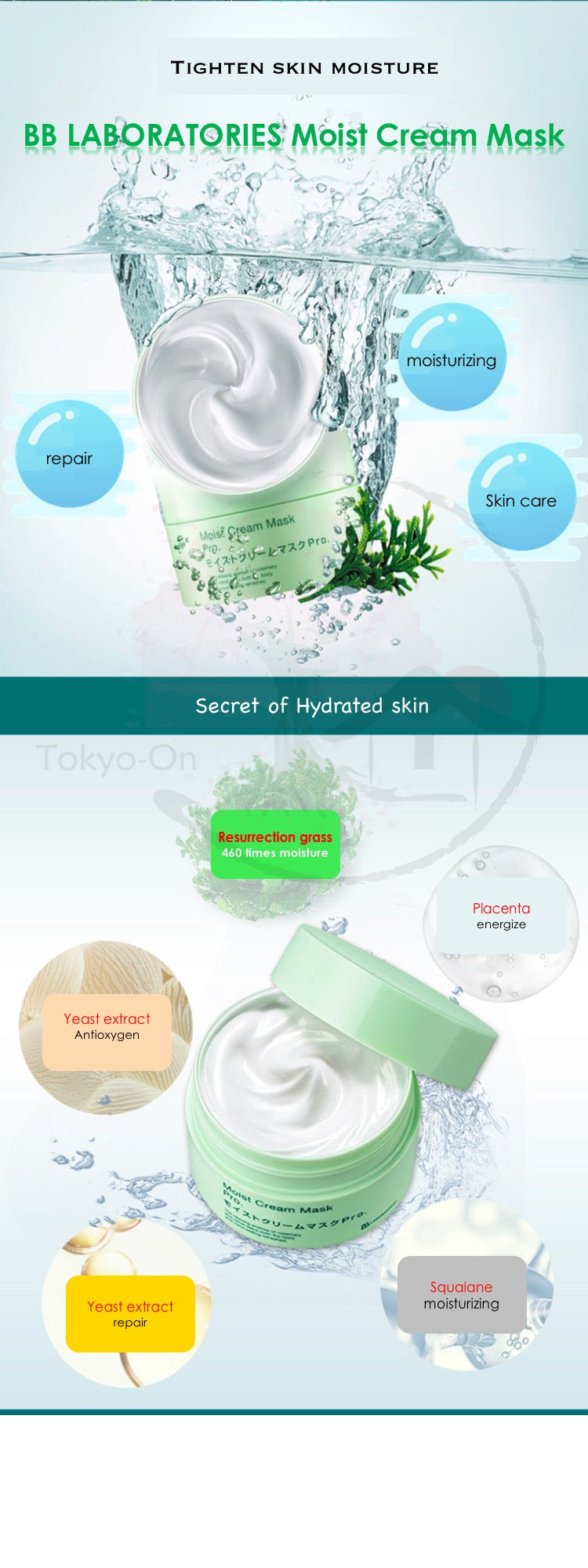 Tokyo-On BB LABORATORIES Moist Cream Mask Pro. 175g