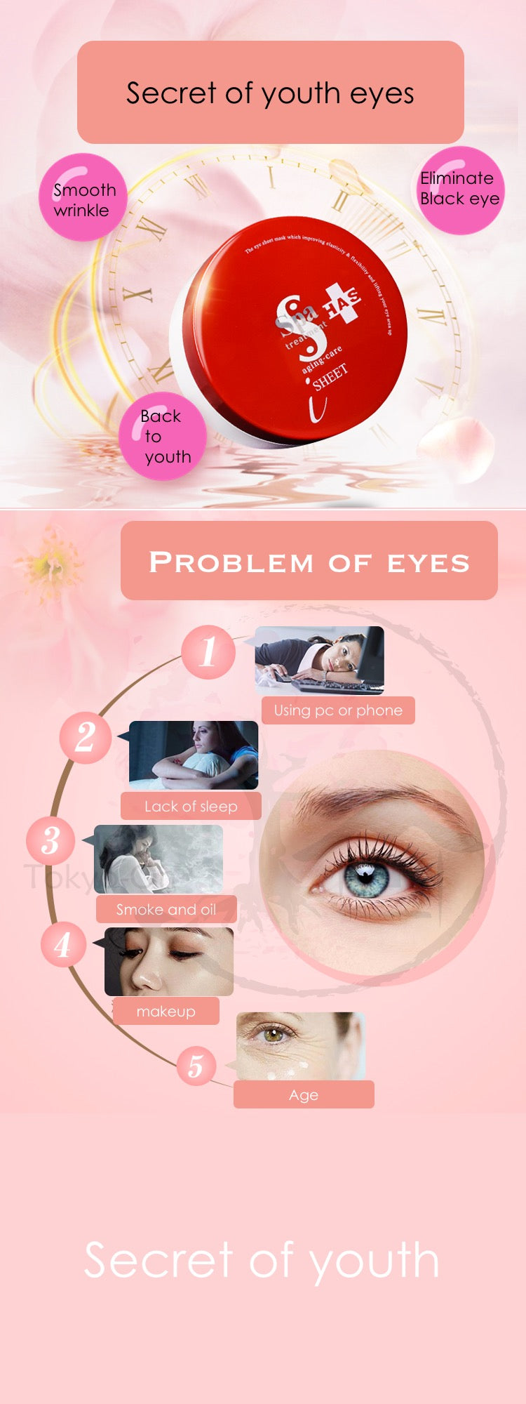 Tokyo-On Spa Treatment HAS Stretch Eye Mask 60 Sheets