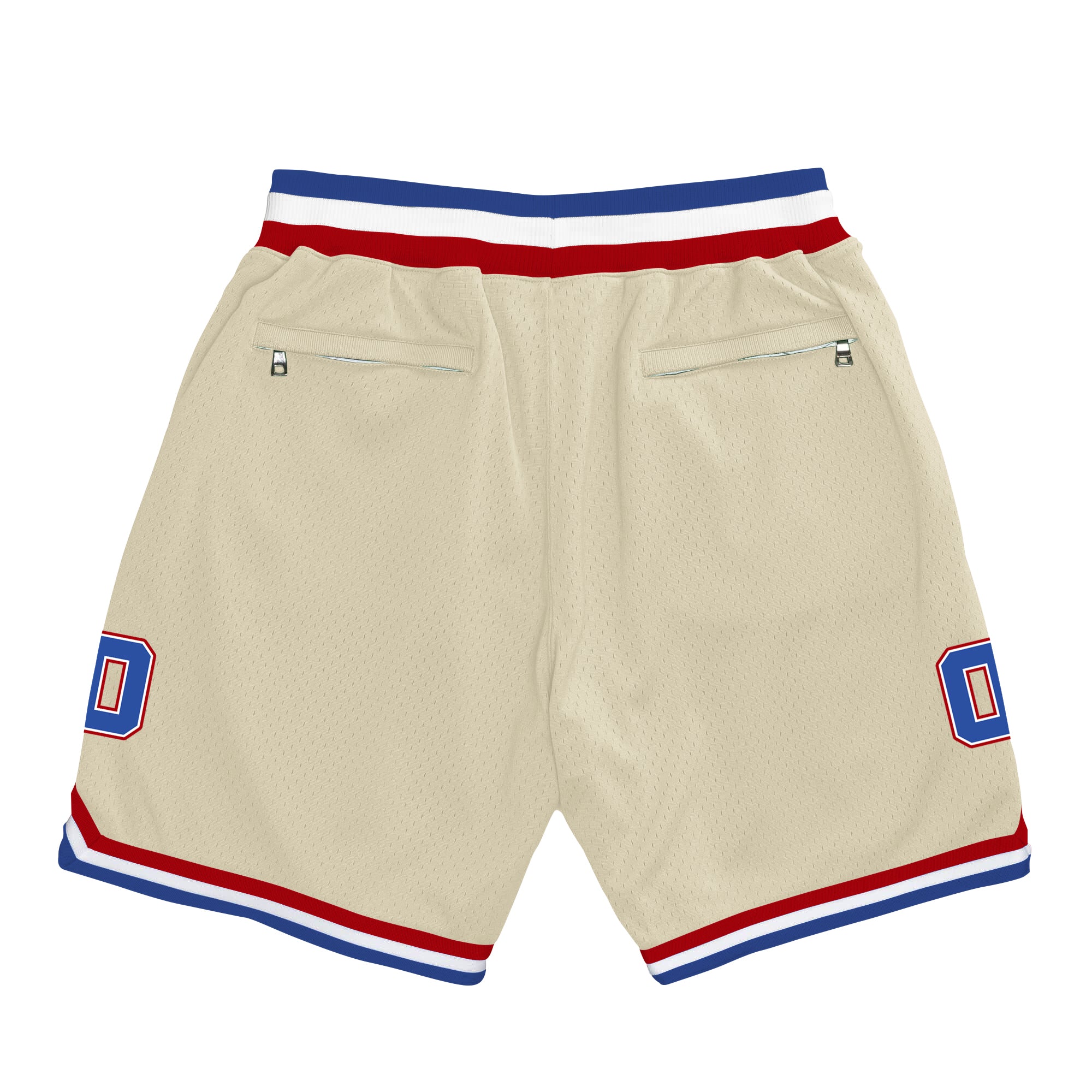 Cream Blue-Red Custom Basketball Shorts