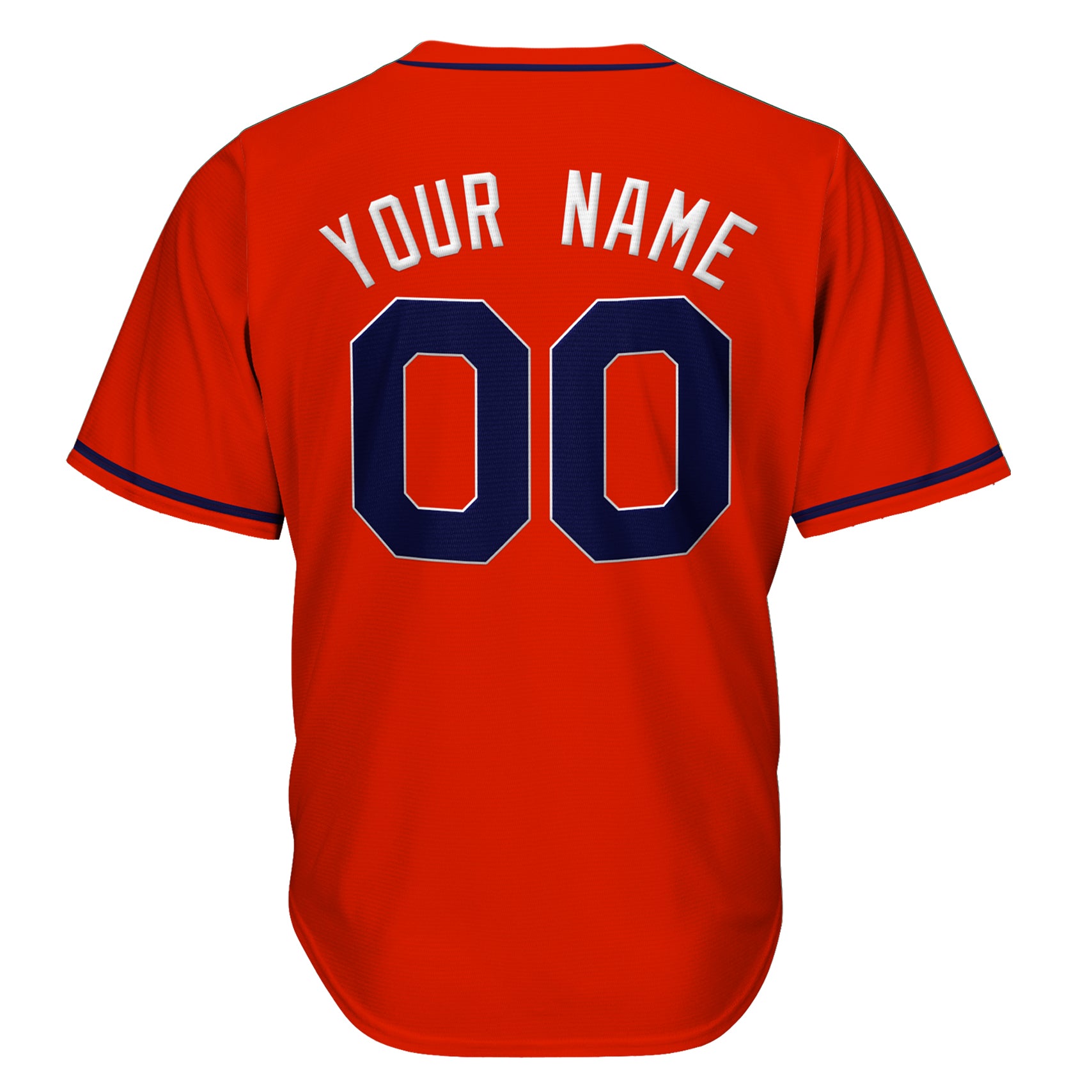 Red-Navy Blue Custom Baseball Jersey