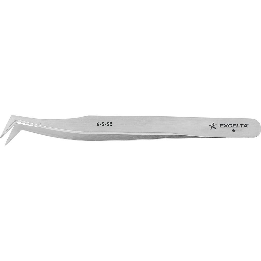 Excelta 6-S-SE 70? Angled Very Fine Point Stainless Steel Tweezer