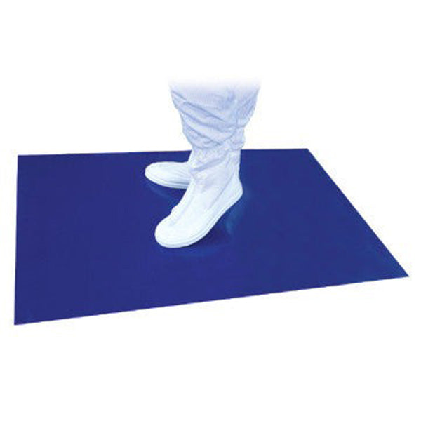 Adhesive Mats, Cleanroom, Sticky, Blue/Gray/White, 26