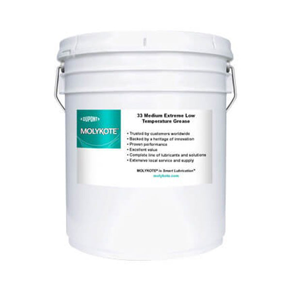DuPont MOLYKOTE? 33 Extreme Low Temperature Bearing Grease, Medium, Off-White 18 kg Pail - 33 MED GRSE 18KG PAIL