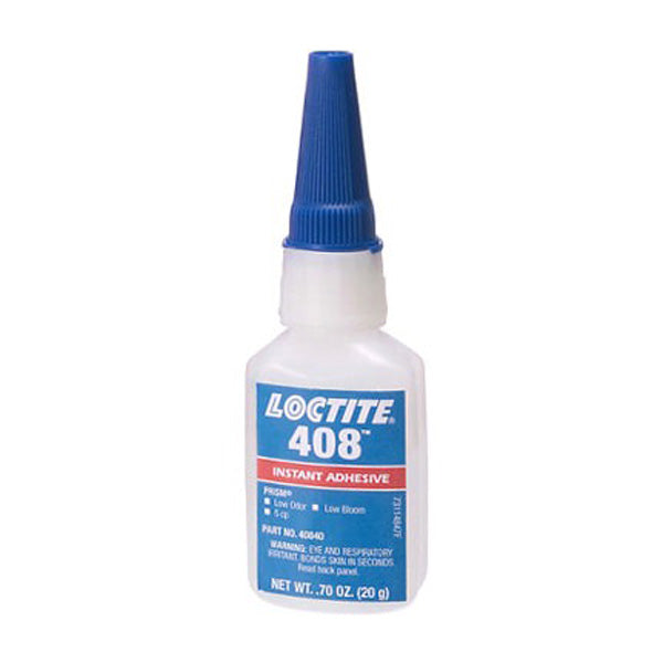 Henkel Loctite 408 Instant Cyanoacrylate Adhesive Low Odor-Low Bloom Clear 20 g Bottle - 135441