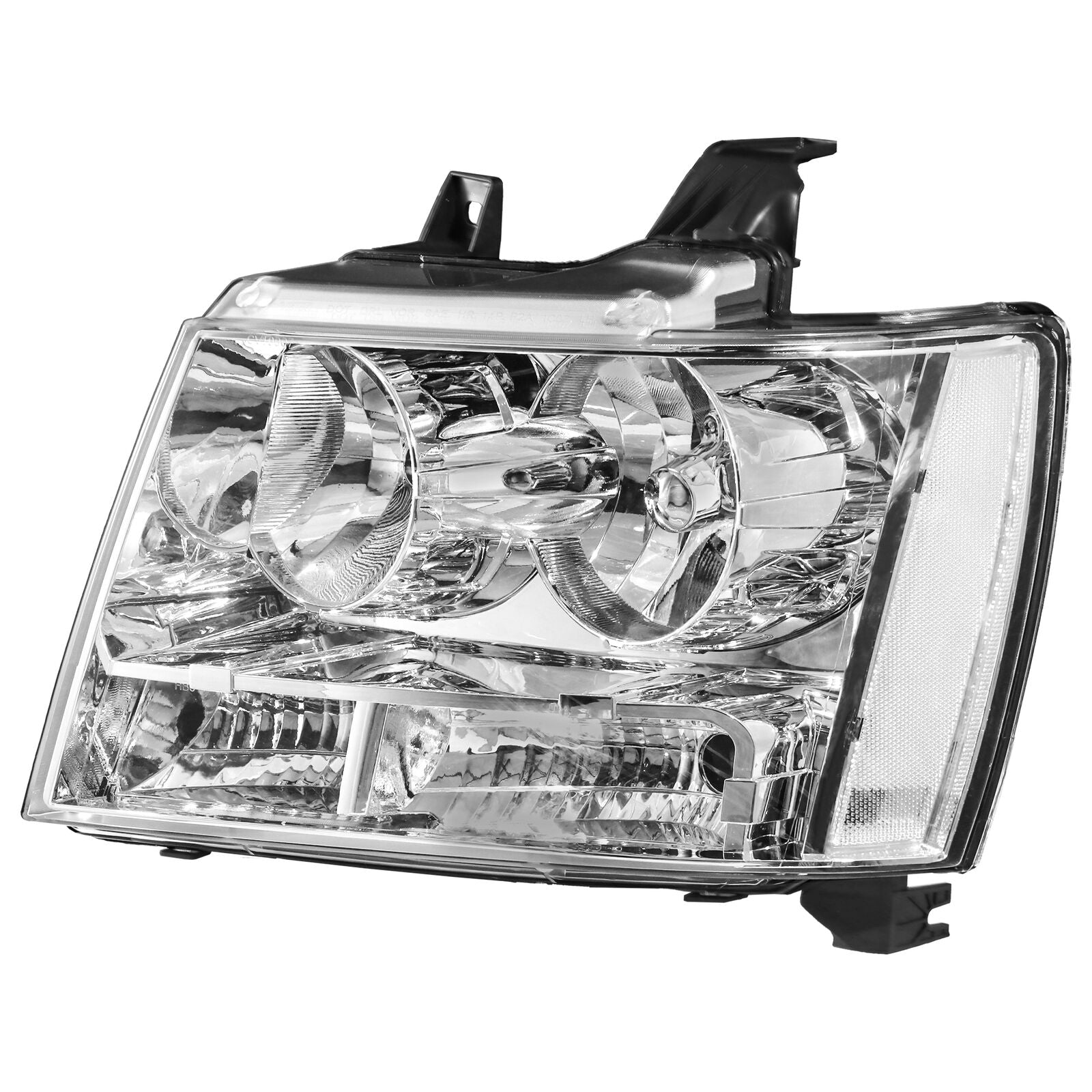 Headlights Assembly For 2007-2014 Chevy Tahoe Avalanche Suburban with Chrome Housing/Clear Lens/Clear Reflector