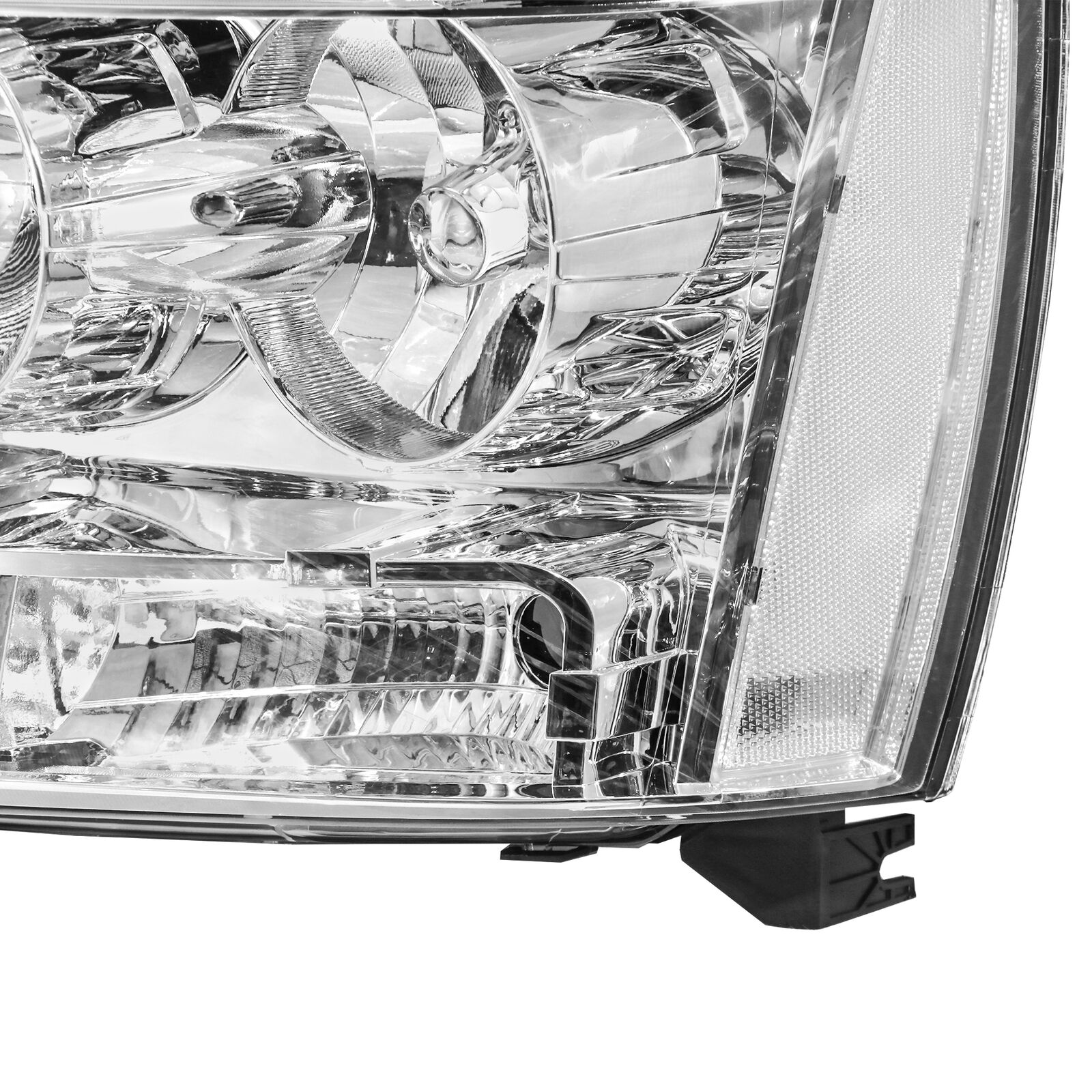 Headlights Assembly For 2007-2014 Chevy Tahoe Avalanche Suburban with Chrome Housing/Clear Lens/Clear Reflector