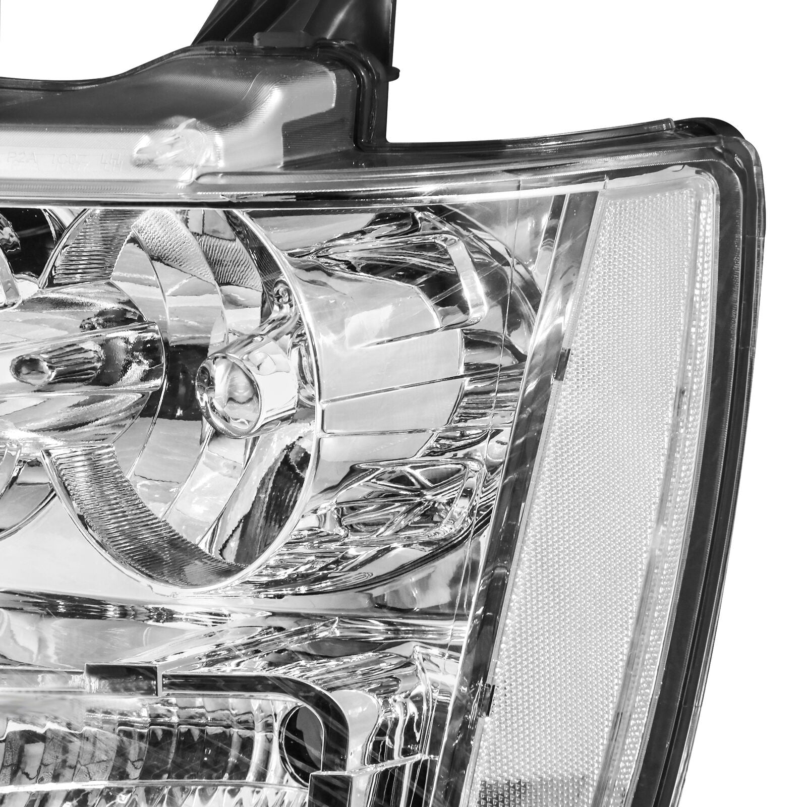 Headlights Assembly For 2007-2014 Chevy Tahoe Avalanche Suburban with Chrome Housing/Clear Lens/Clear Reflector