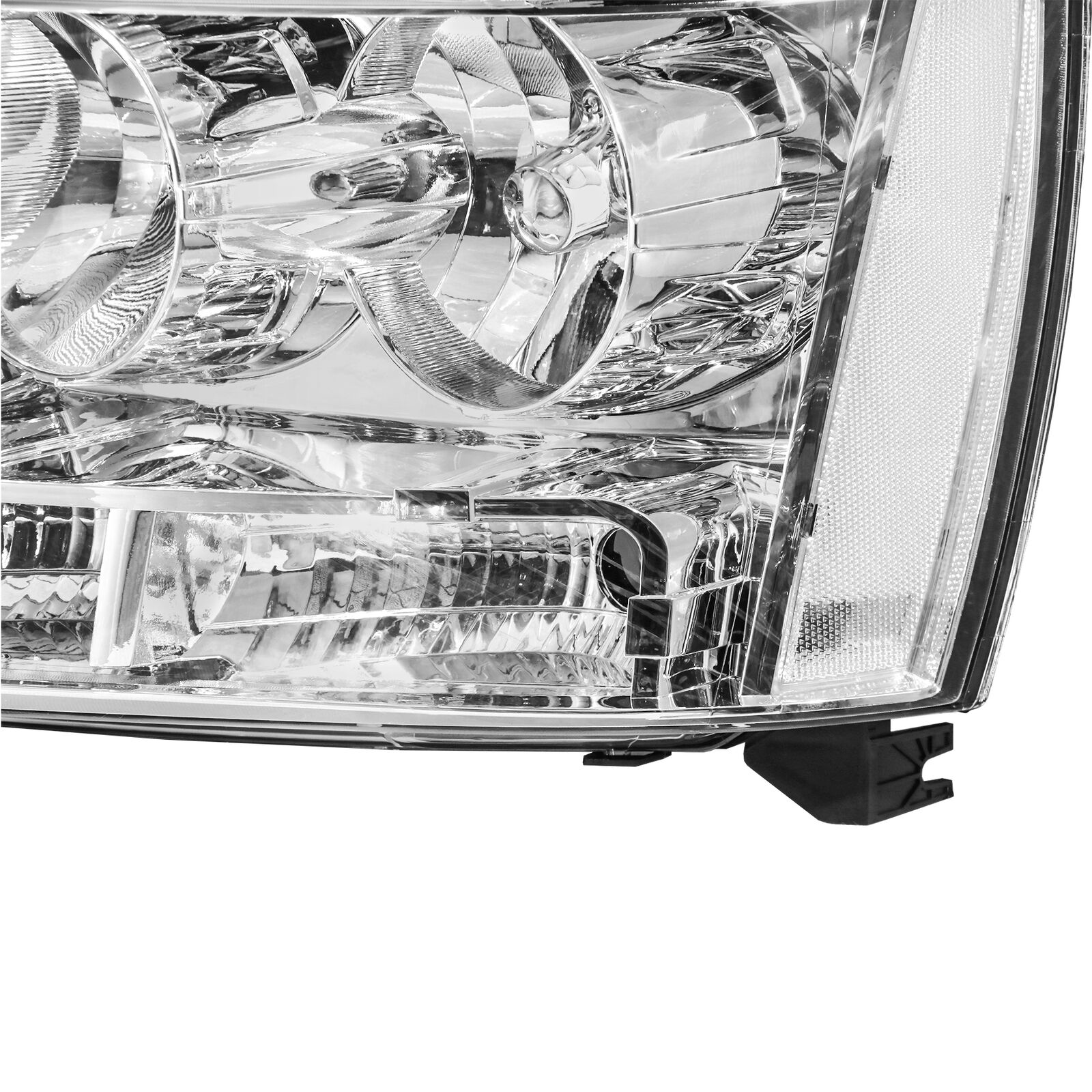 Headlights Assembly For 2007-2014 Chevy Tahoe Avalanche Suburban with Chrome Housing/Clear Lens/Clear Reflector