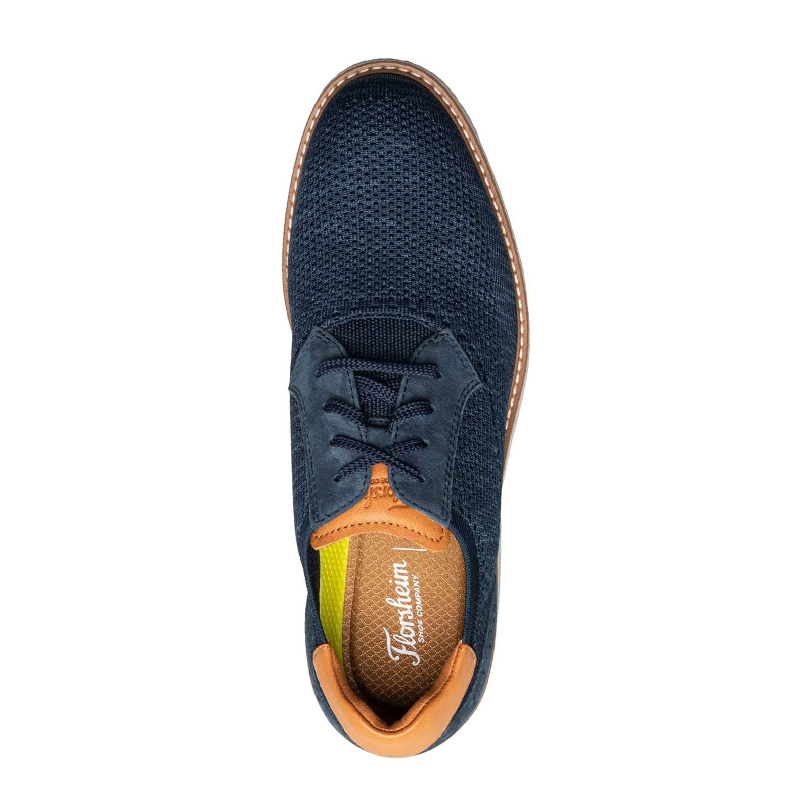 Florsheim Vibe Knit Plain Toe Oxford (Men) - Navy Knit/Nubuck with White Sole