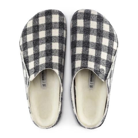 Birkenstock Zermatt Shearling Narrow Slipper (Women) - Plaid White/Natural