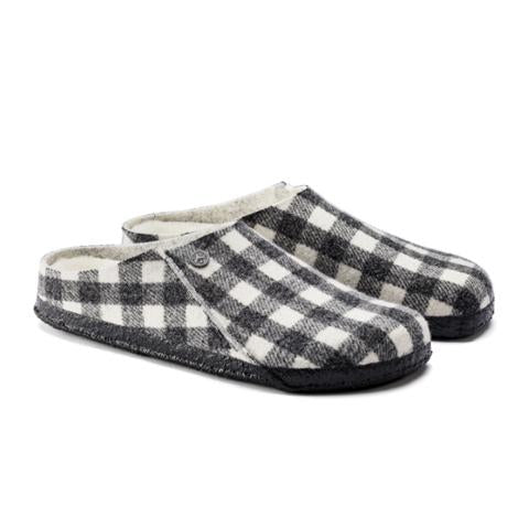 Birkenstock Zermatt Shearling Narrow Slipper (Women) - Plaid White/Natural