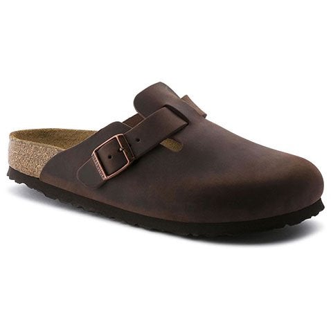 Birkenstock Boston Soft Footbed Narrow (Unisex) - Habana Oiled Leather