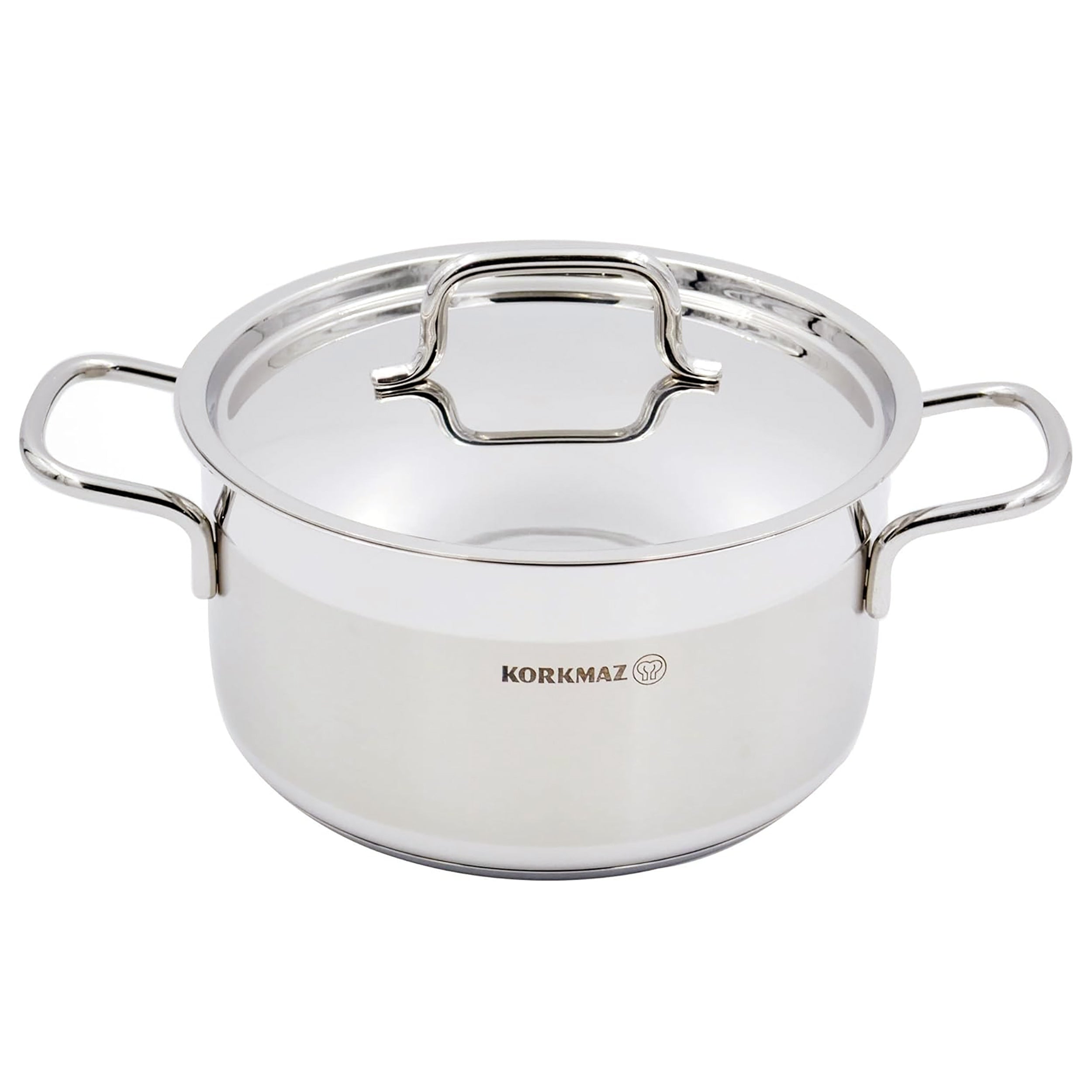 Korkmaz Alfa 2 Piece 3.5 Liter Stainless Steel Casserole Dish with Lid