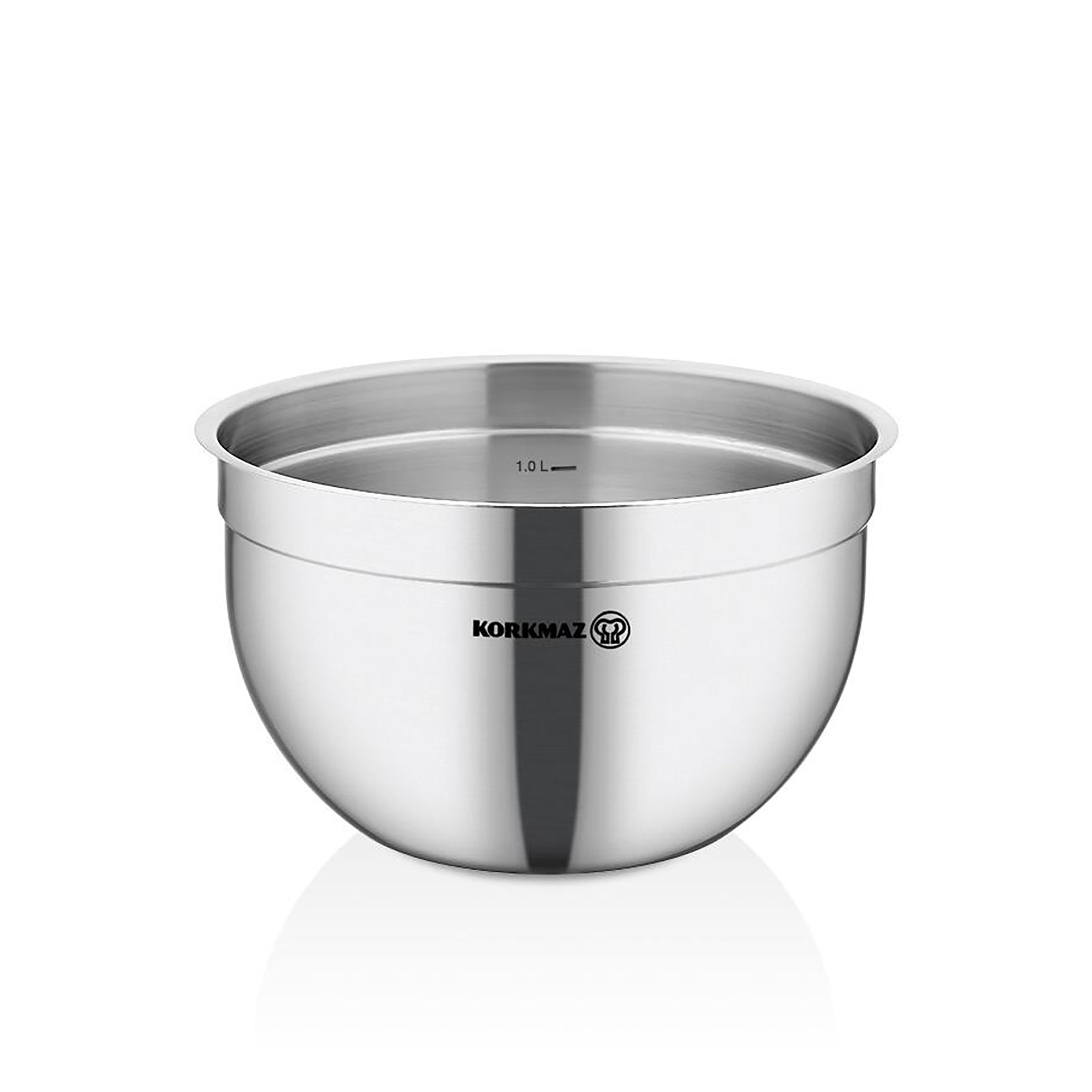 Korkmaz Gastro Proline 1.8 Quart Stainless Steel Mixing Bowl in Silver
