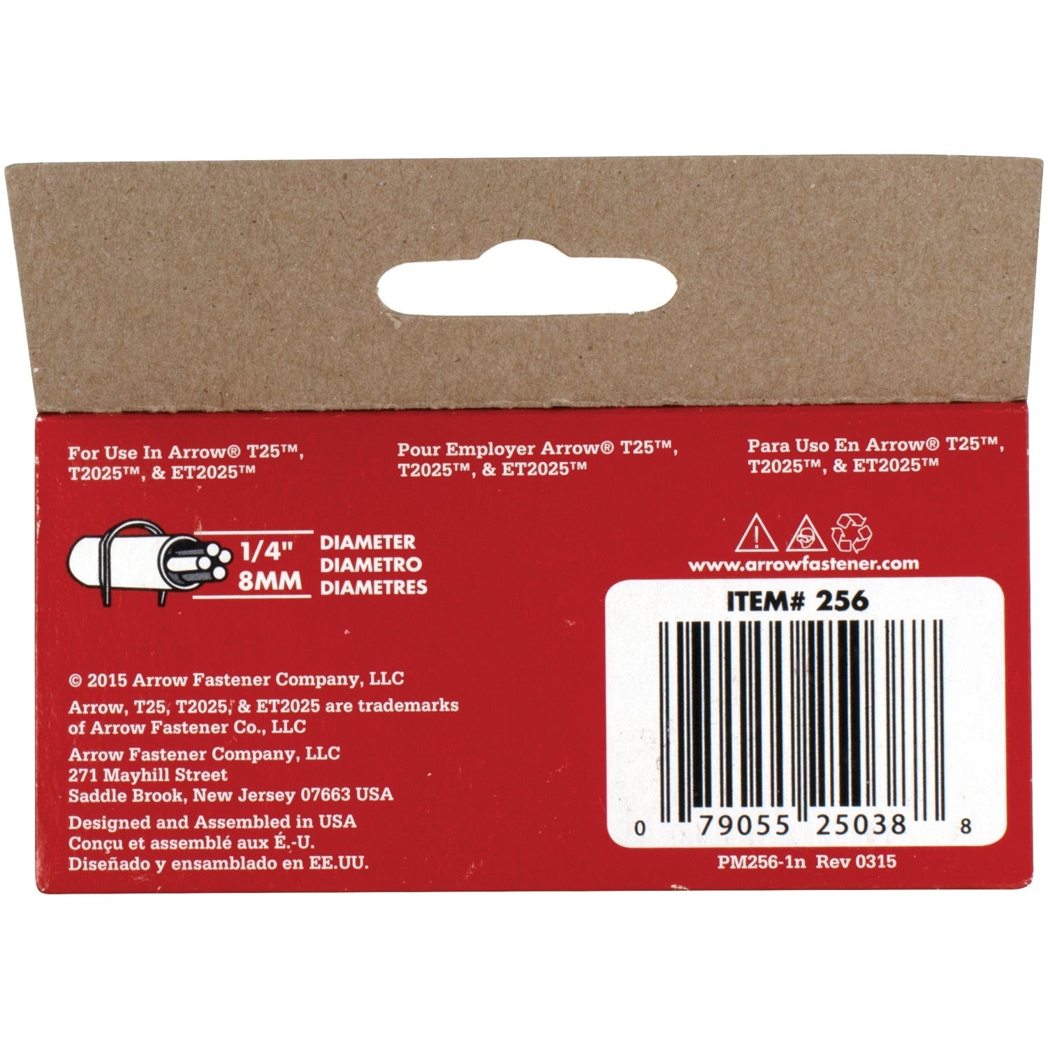 Arrow 256 T25 Round Crown Staples, 1,000 Pack (3/8 Inch)