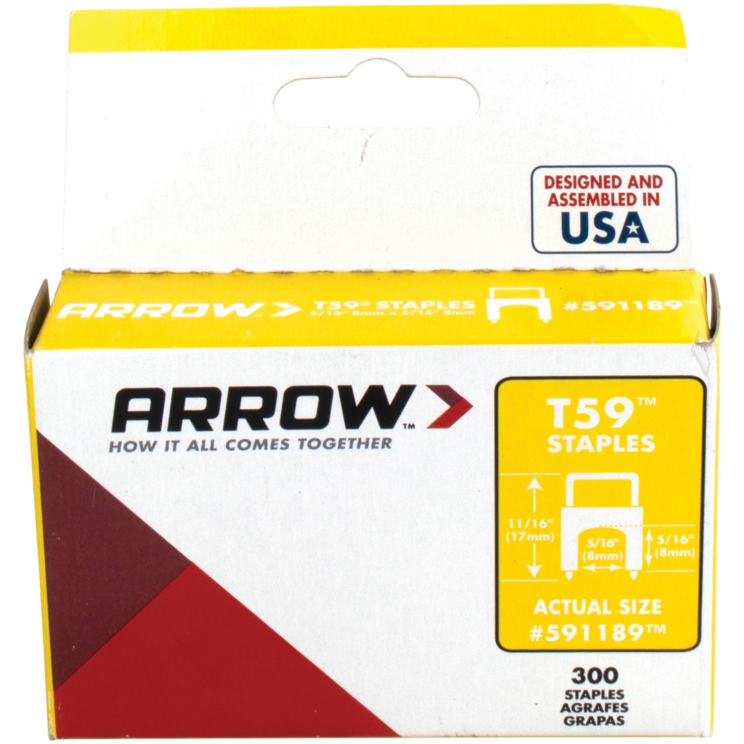 Arrow 591189 T59 Insulated Staples, 300 Pack (Clear)