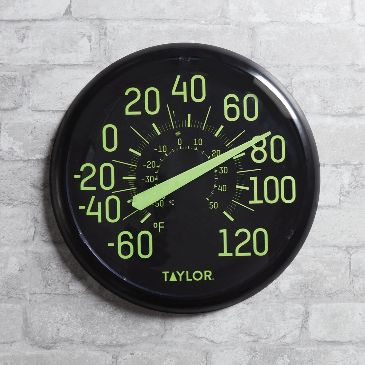 Taylor Precision Products 5267459 13.25-Inch Indoor/Outdoor Glow-in-the-Dark Thermometer