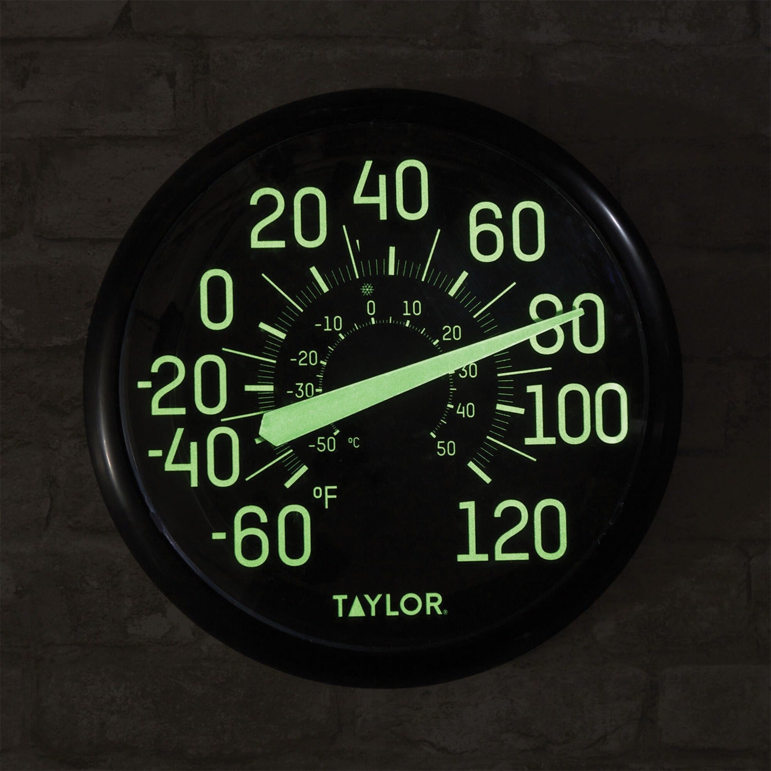 Taylor Precision Products 5267459 13.25-Inch Indoor/Outdoor Glow-in-the-Dark Thermometer