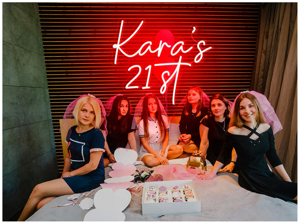 21st birthday neon light sign