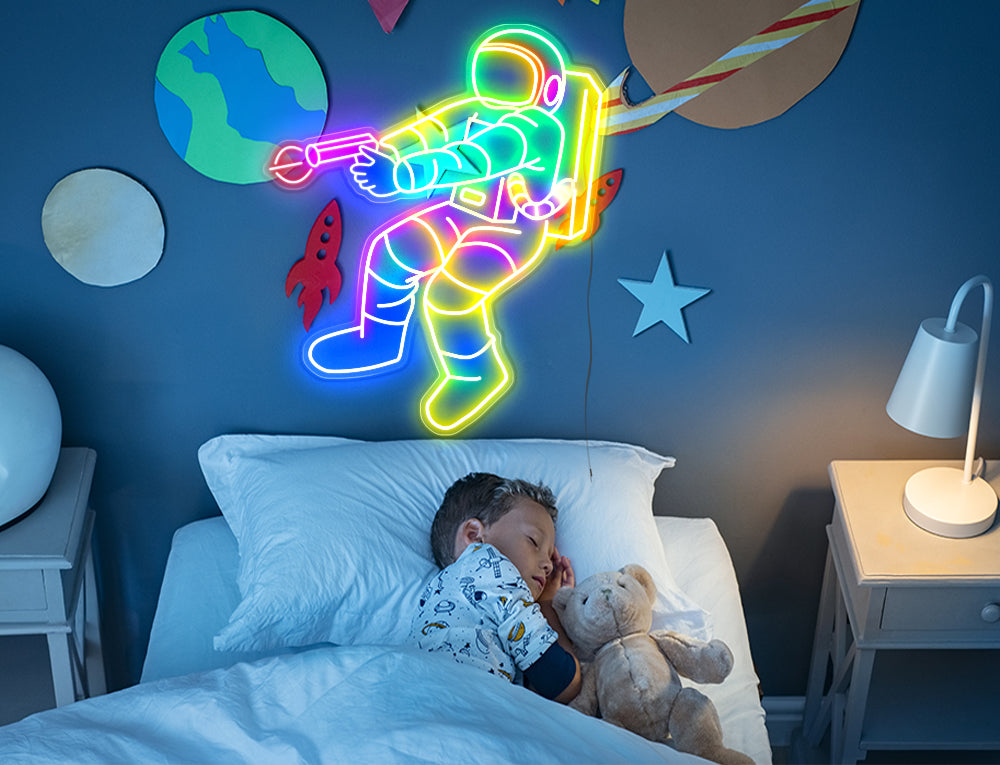 astronaut neon sign