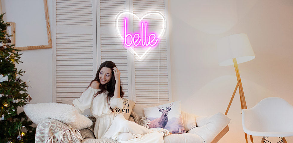 belle neon wall art